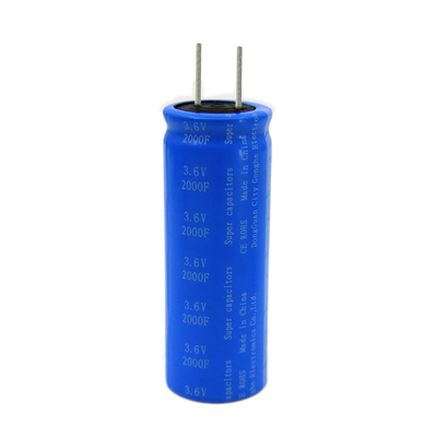 Dubbele Elektrische Radiale de Condensatorenbatterij 3.6v 2000f van het Laagfarad