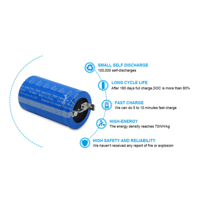 De super Condensatoren trekken 2,7 Volt 500 Farad Batterijen door Gat vervangt